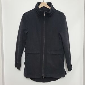 Lululemon 4 Light as Warmth Fleece Jacket Full zip Sweater Grey Black Prima Loft